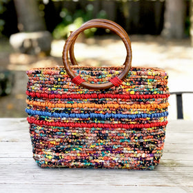 Color Crazy Locker Hooking kit for locker hooked Confetti Tote bag. 