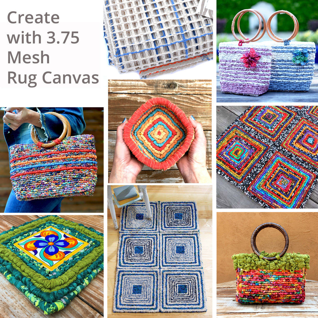 Rug hooking canvas: create locker hooked baskets, totes, rugs, mats.