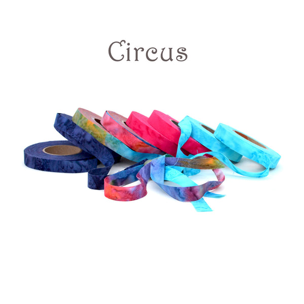 1/2" wide fabric strips, ribbon for locker hooking, weaving, knitting, crochet, journaling