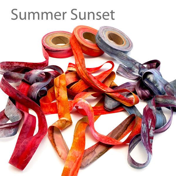 fabric strips, hand-dyed, cotton, locker hooking, weaving, crochet, knitting