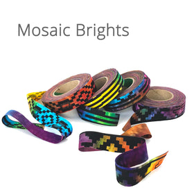 3/4" wide fabric strips ribbon, hand-dyed for locker hooking, weaving, knitting, crochet, journaling