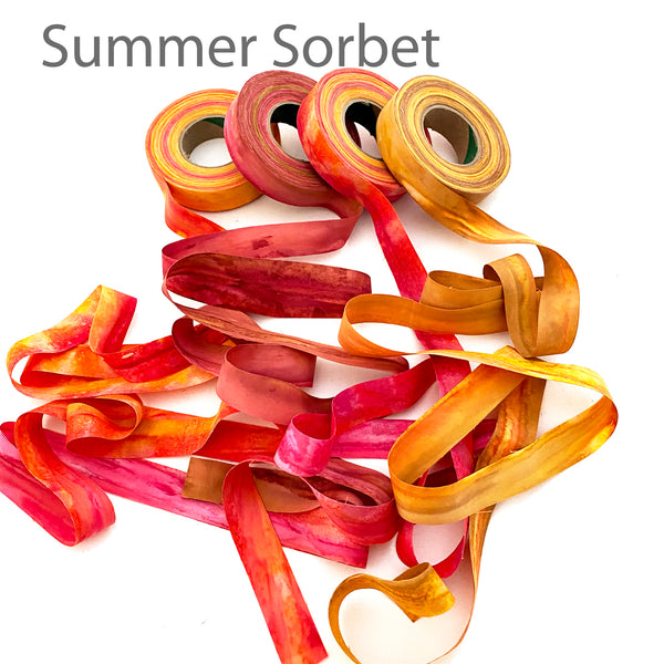 fabric strips, hand-dyed, cotton, locker hooking, weaving, crochet, knitting