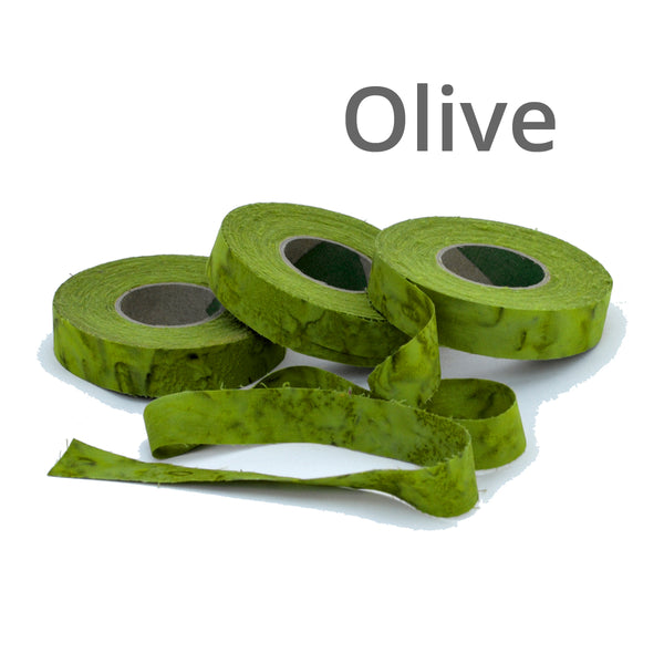 3/4" wide fabric strips ribbon, hand-dyed for locker hooking, weaving, knitting, crochet, journaling