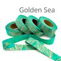 fabric strips, hand-dyed, gold stamp, scrapbook,, journaling