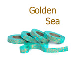 fabric strips, hand-dyed, gold stamp, scrapbook,, journaling