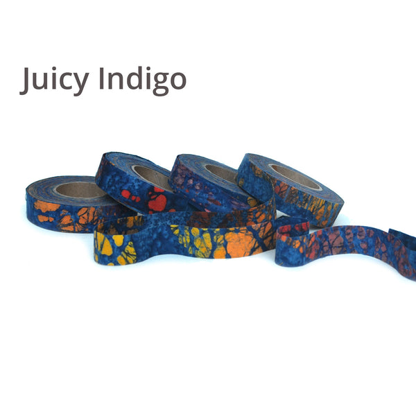 3/4" wide fabric strips ribbon, hand-dyed for locker hooking, weaving, knitting, crochet, journaling