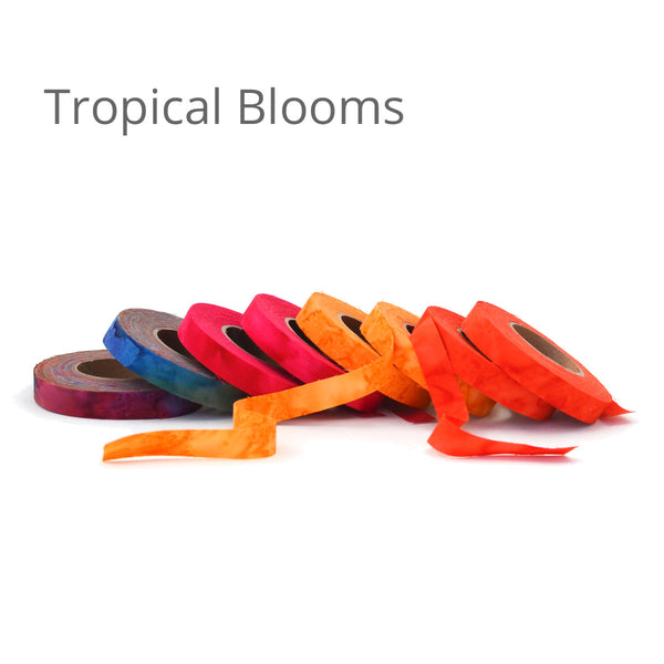 1/2" wide fabric strips ribbon, hand-dyed for locker hooking, weaving, knitting, crochet, journaling