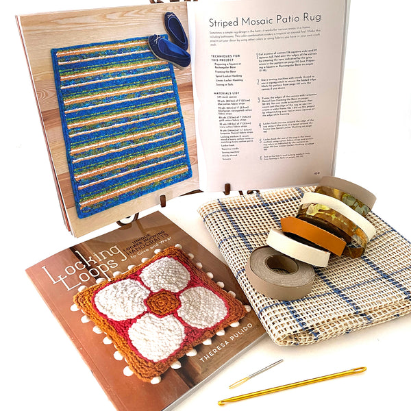 locker hook kit, rug hooking kit, rug hooking, locker hook book, rug starter kit