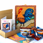 locker hooking kit, rooster, all materials