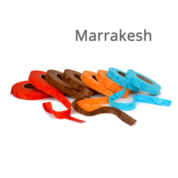 1/2" wide fabric strips, ribbon for locker hooking, weaving, knitting, crochet, journaling