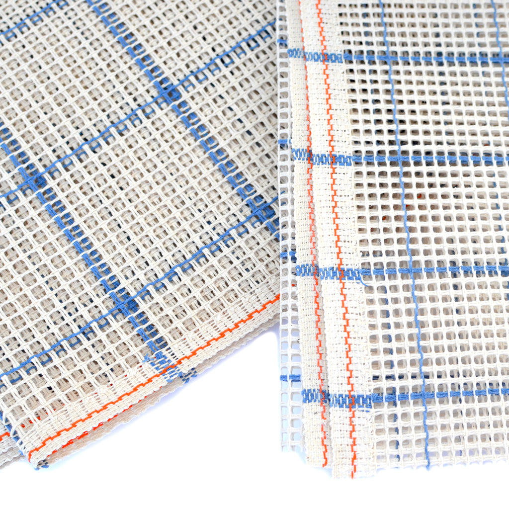 Rug hooking canvas - locker hooking, latch hooking. Superior quality, blue grid.