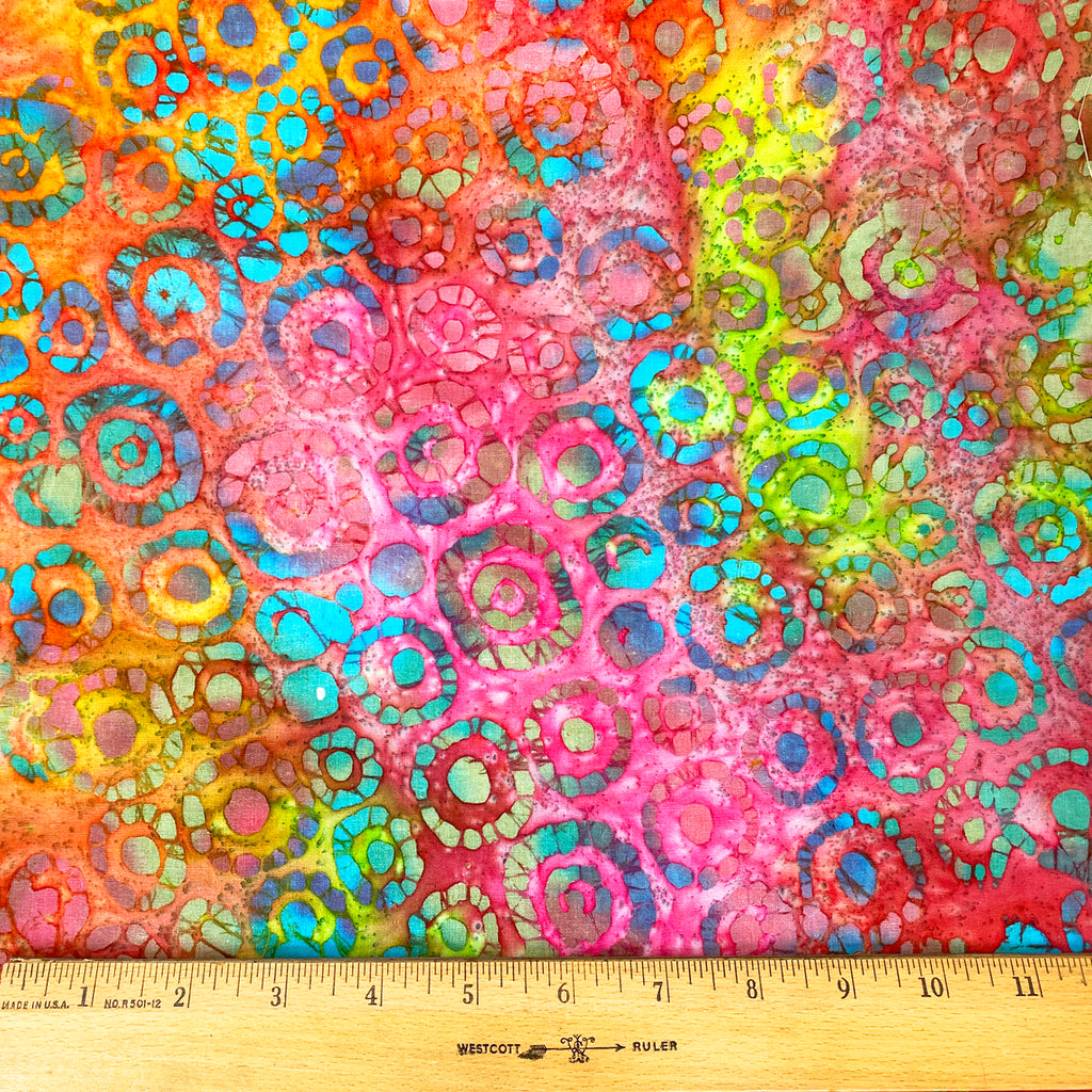Color Crazy Hand-Dyed Cotton Fabric - Lollipop Circles