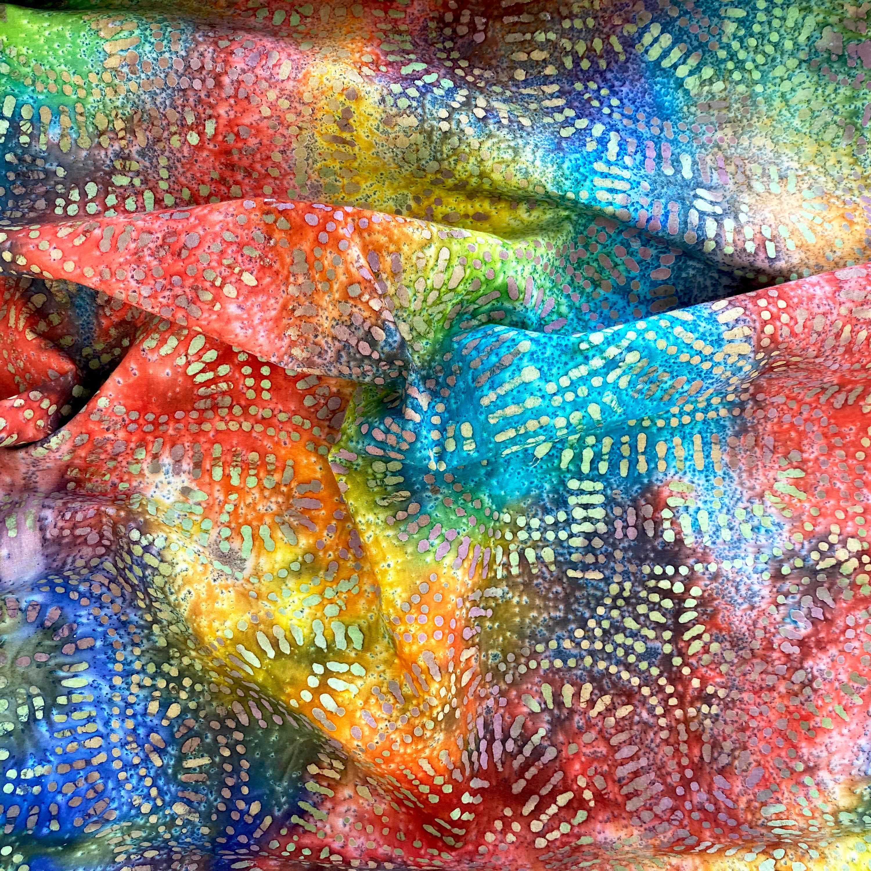 Color Crazy Hand-Dyed Cotton Fabric - Rainbow Tracks SOLD OUT!