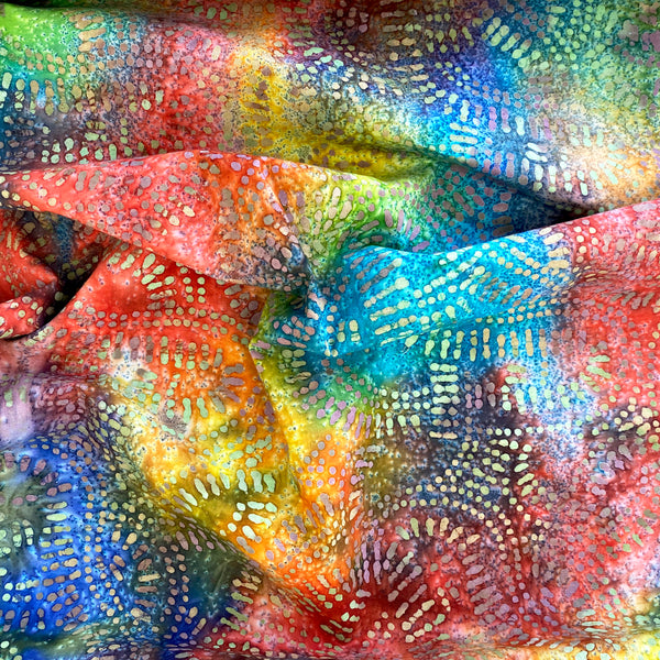Color Crazy Hand-Dyed Cotton Fabric - Rainbow Tracks