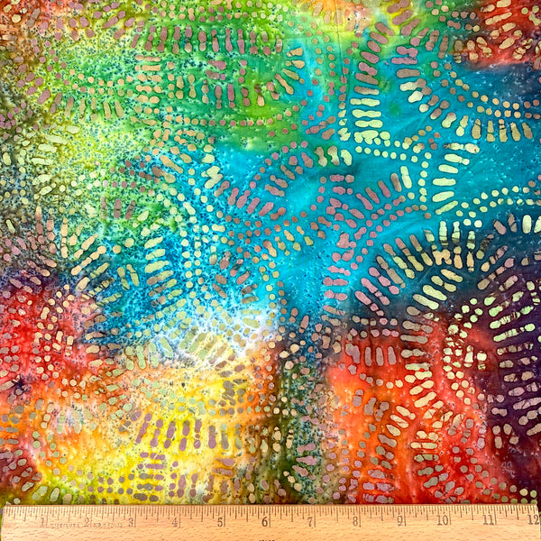 Color Crazy Hand-Dyed Cotton Fabric - Rainbow Tracks