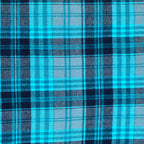 cotton, flannel, blue, turquoise, plaid, soft, 44" wide, fabric. by the yard