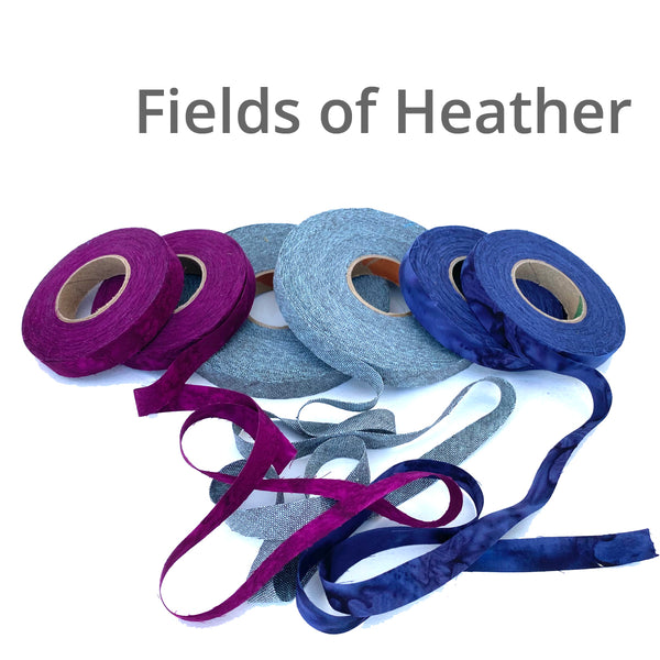 fabric strips, hand-dyed, woven, poppana, locker hooking, weaving