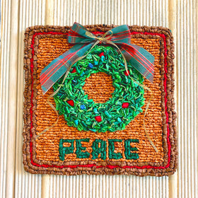 holiday wreath locker hooking kit peace color crazy