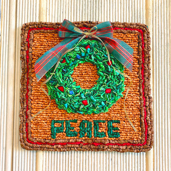 holiday wreath locker hooking kit peace color crazy