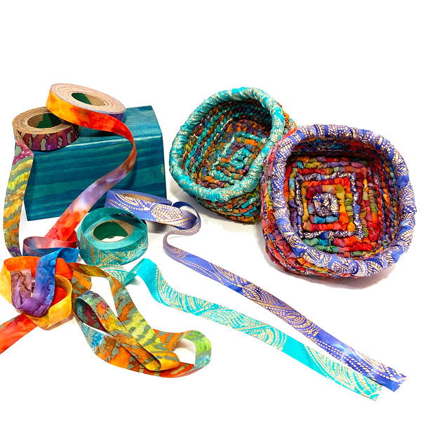 locker hooking kit basket hand dyed fabric