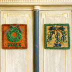 locker hooking kits holiday panels wreath mistletoe locker hook