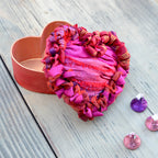 Paper Mache Heart Box 4 1/4" x 4 1/4" x 2"