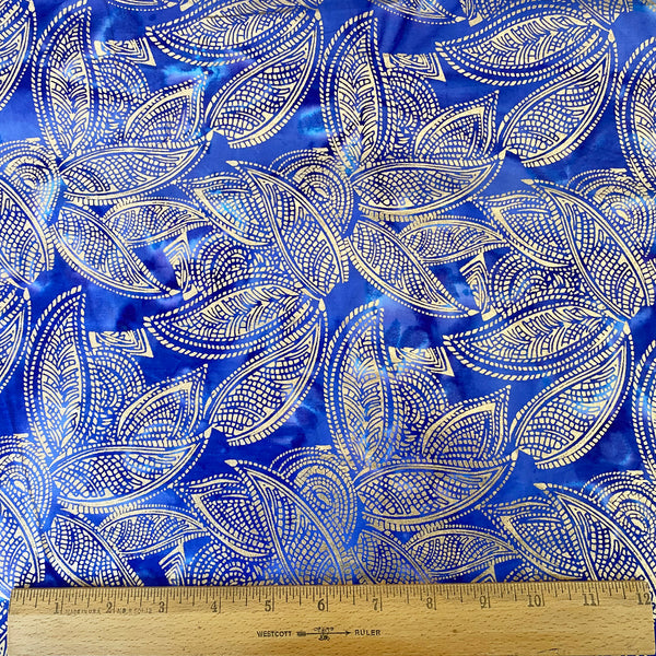 Color Crazy Hand-Dyed Cotton Fabric - Royal Indigo with Gold Leaf