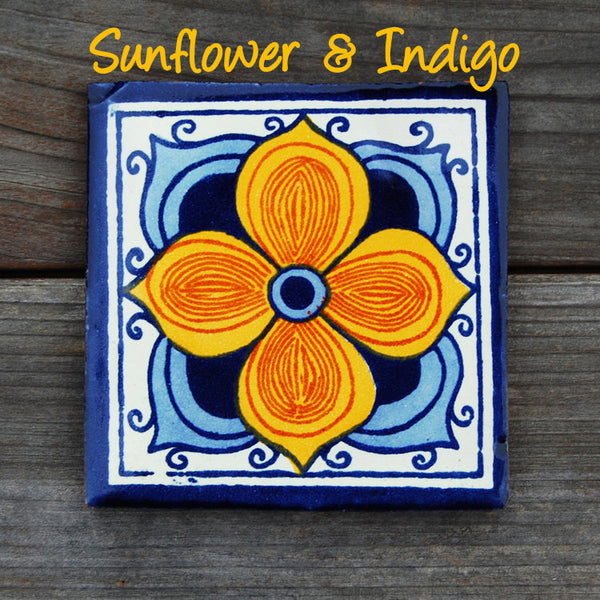 Sunflower & Indigo Imported Ceramic Tiles