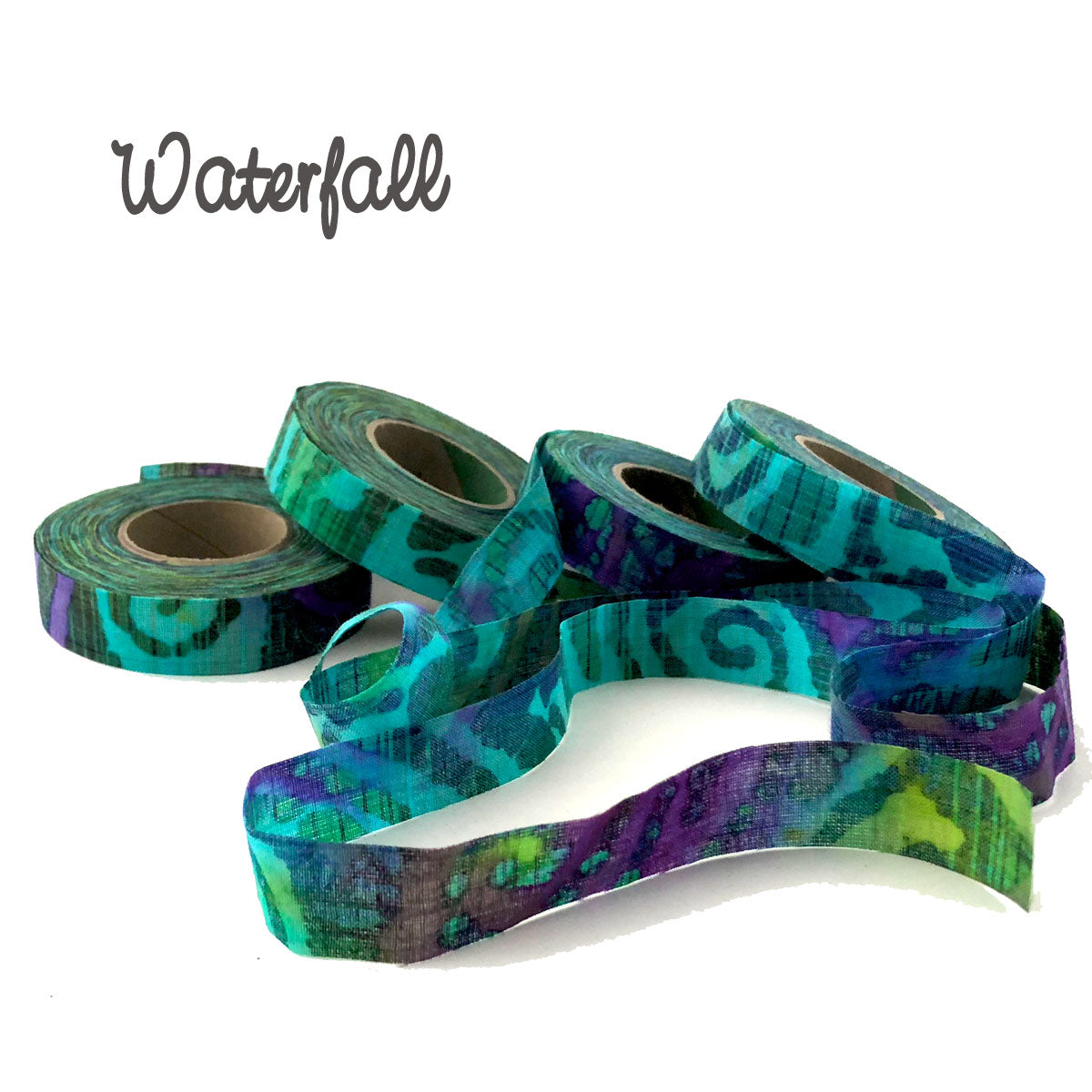 3/4" wide fabric strips ribbon, hand-dyed woven cotton for locker hooking, weaving, knitting, crochet, journaling